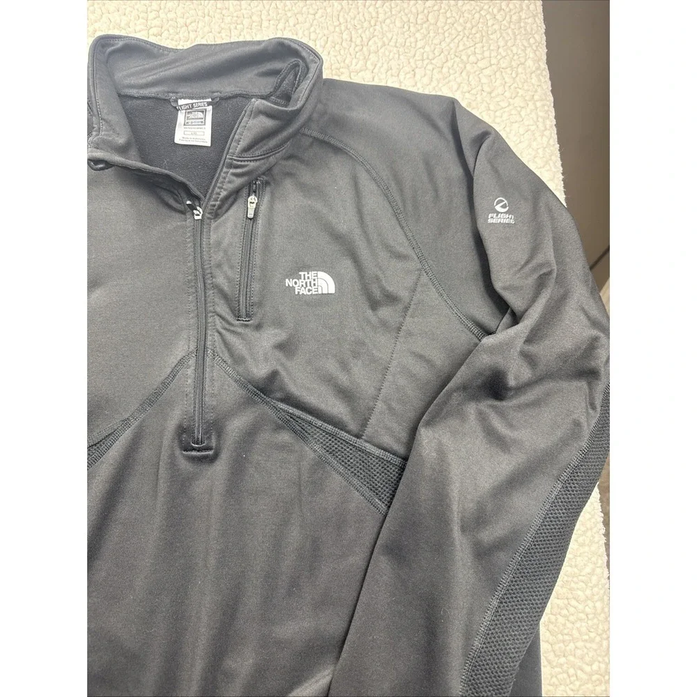 North Face Flight‎ Series Black 1/2 Zip-Up Fleece Pullover Men's Large Nice EUC